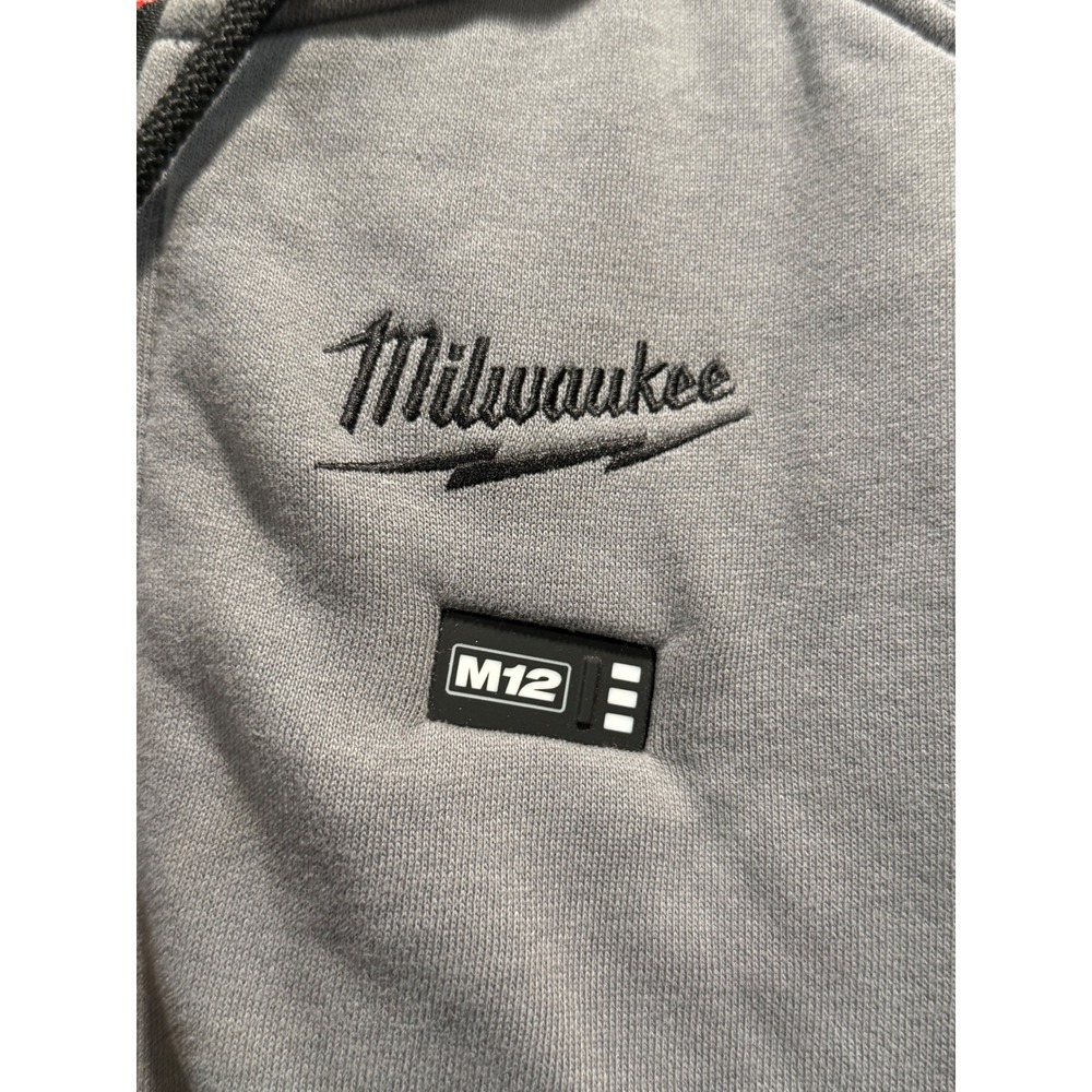 Milwaukee M12 Heated Gear Gray Zip Up Hoodie Mens 3X Style 306 Workwear Jacket - Picture 4 of 9
